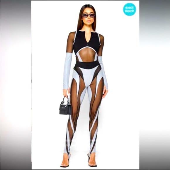 Maniere De Voir Reflective Leggings Size 4 - Picture 1 of 16